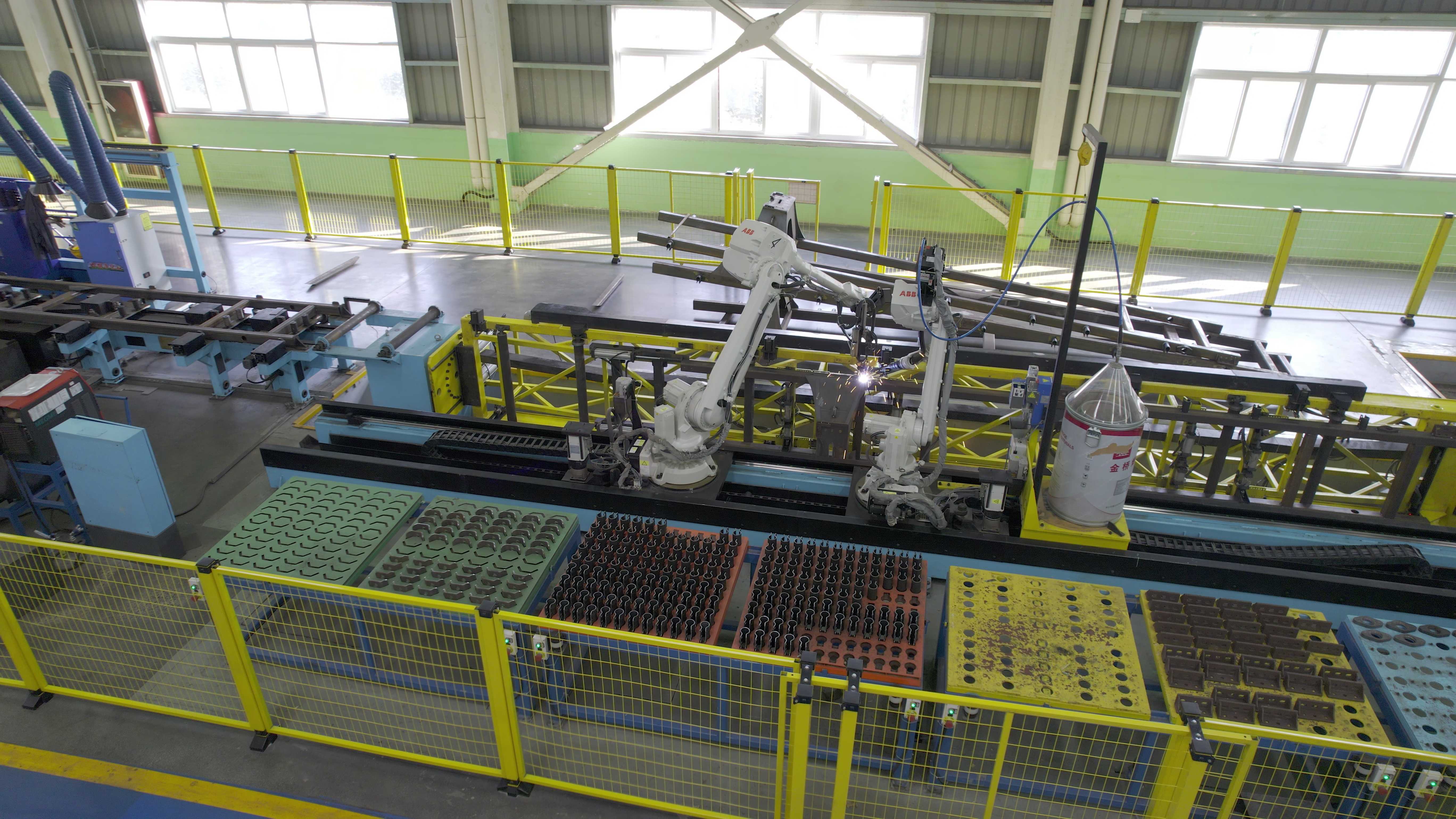 Vehicle Chassis Ear Seat MIG Welding Robot Workstation